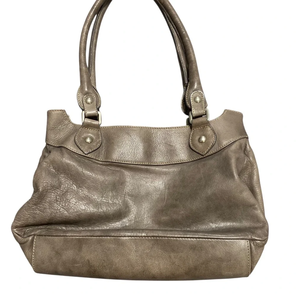 Sundance Leather Shoulder Bag Taupe Hobo Purse Made in Italy‎ Pockets Boho